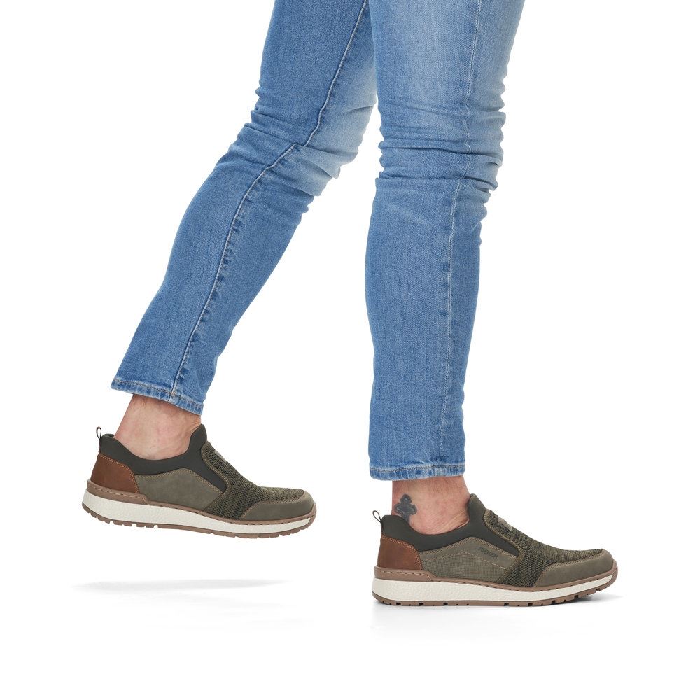 Rieker Antistress Herren Slipper Wechselfußbett grün S13 B9051-54 