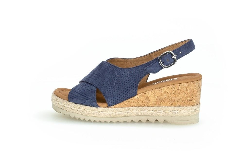 Gabor Sandalette Keilabsatz Leder blau 82.831.26 