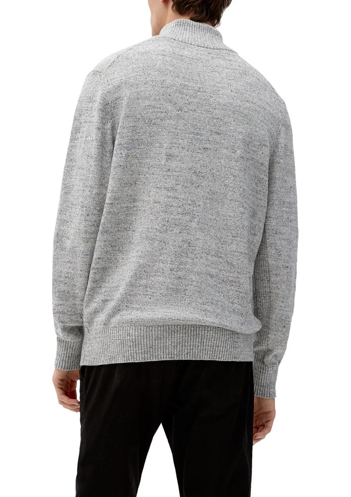 s.Oliver Pullover Melierter Troyer aus Baumwolle S22 2118091 XL | 78W1 GREEN | 
