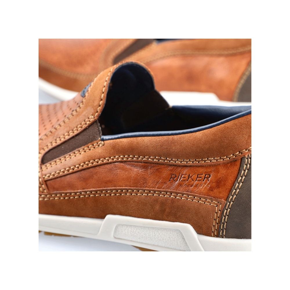Rieker Antistress Herren Slipper Schlupfschuh Lochmuster braun S13 09055-22 