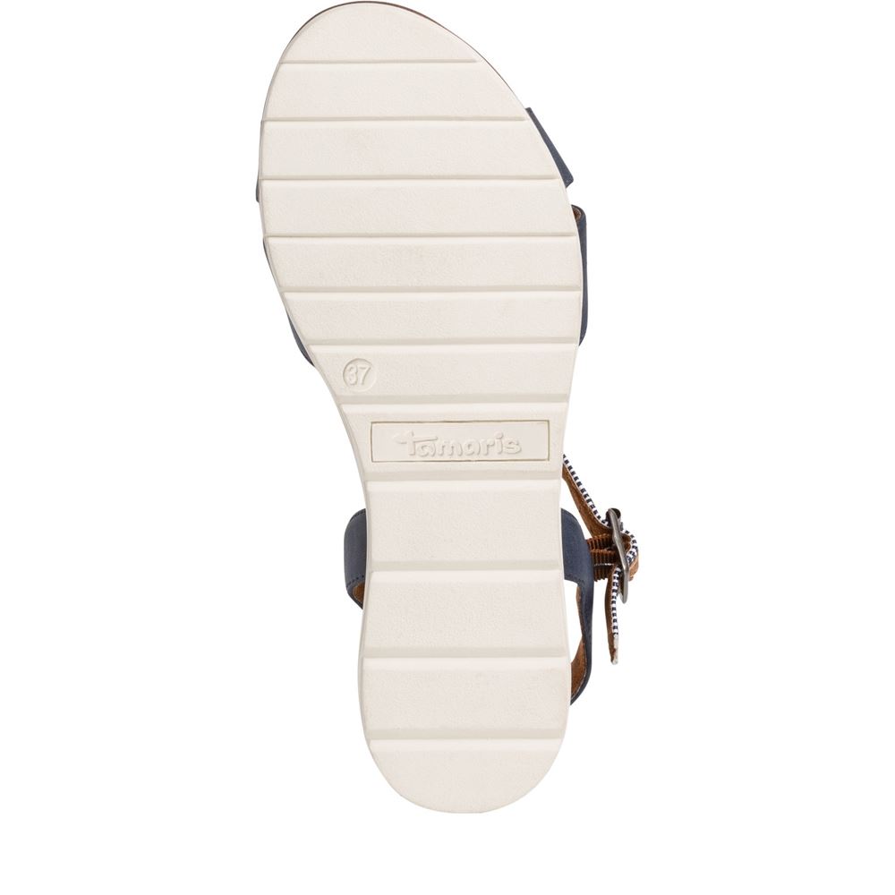 Tamaris Sandale Riemchen gelb blau 1-1-28110-26 