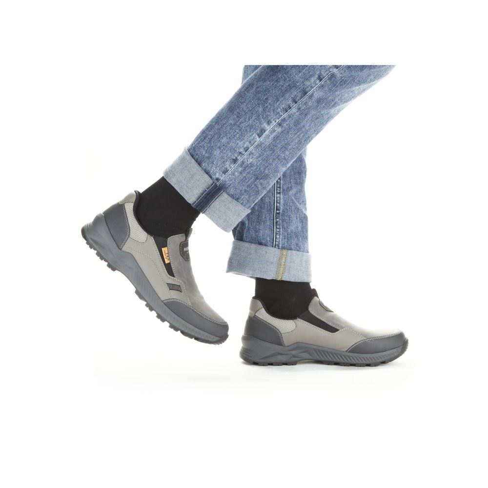 Rieker Antistress Herren Slipper Schlupfschuh TEX- Membran grau S22 B3252-90 40 | grigio/cenere/s | G