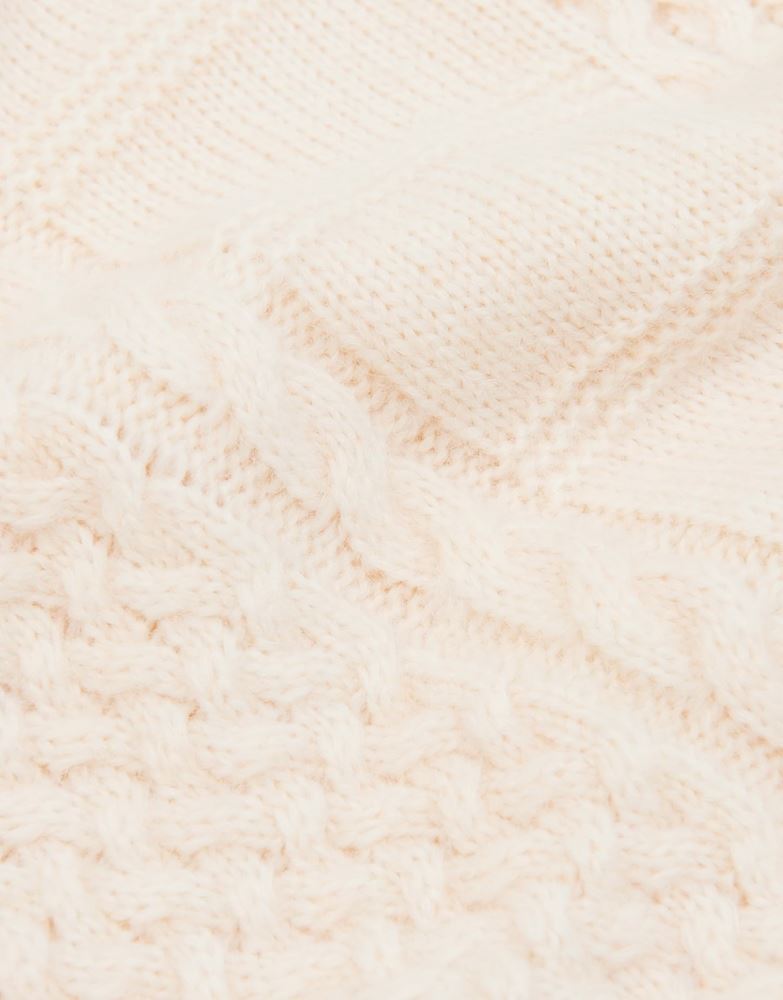 OPUS Abraidy cape Poncho Zopfmuster großer Kragen beige S22  1010985934100 