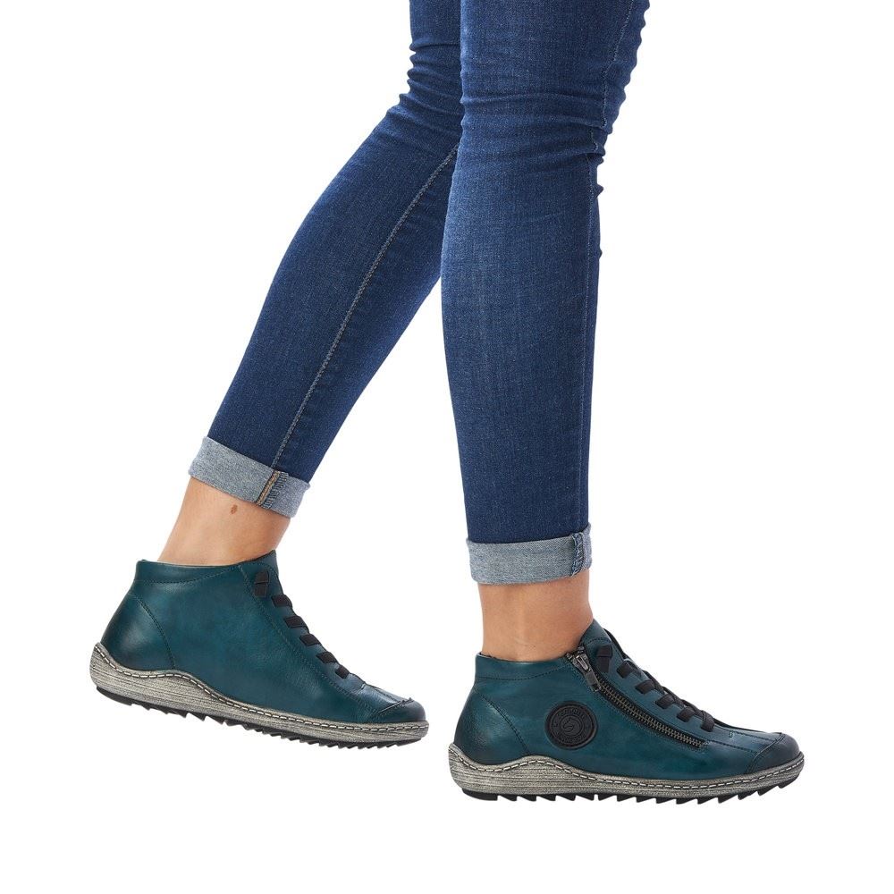 Remonte Schnürstiefelette Schnürboots Elastikbänder Reißverschluss Wechselfußbett grün S22 R1498-12 37 | petrol | G