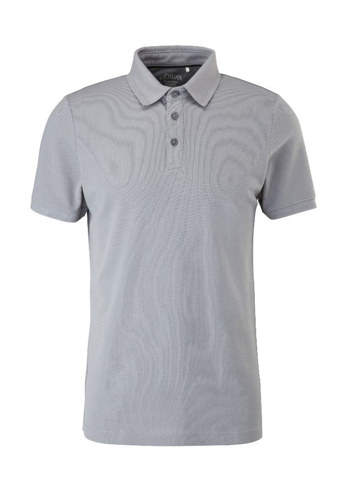 s.Oliver Poloshirt Piquestruktur schwarz und grau 2111294 