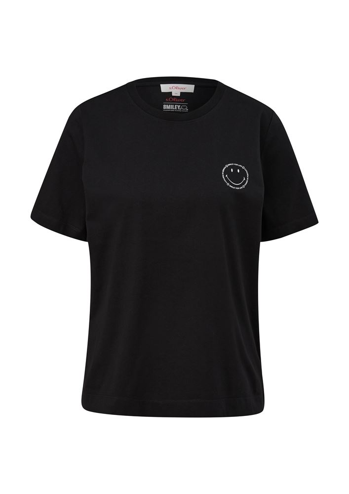 s.Oliver T-Shirt mit Smiley®-Print weiß, schwarz S13  2132177 
