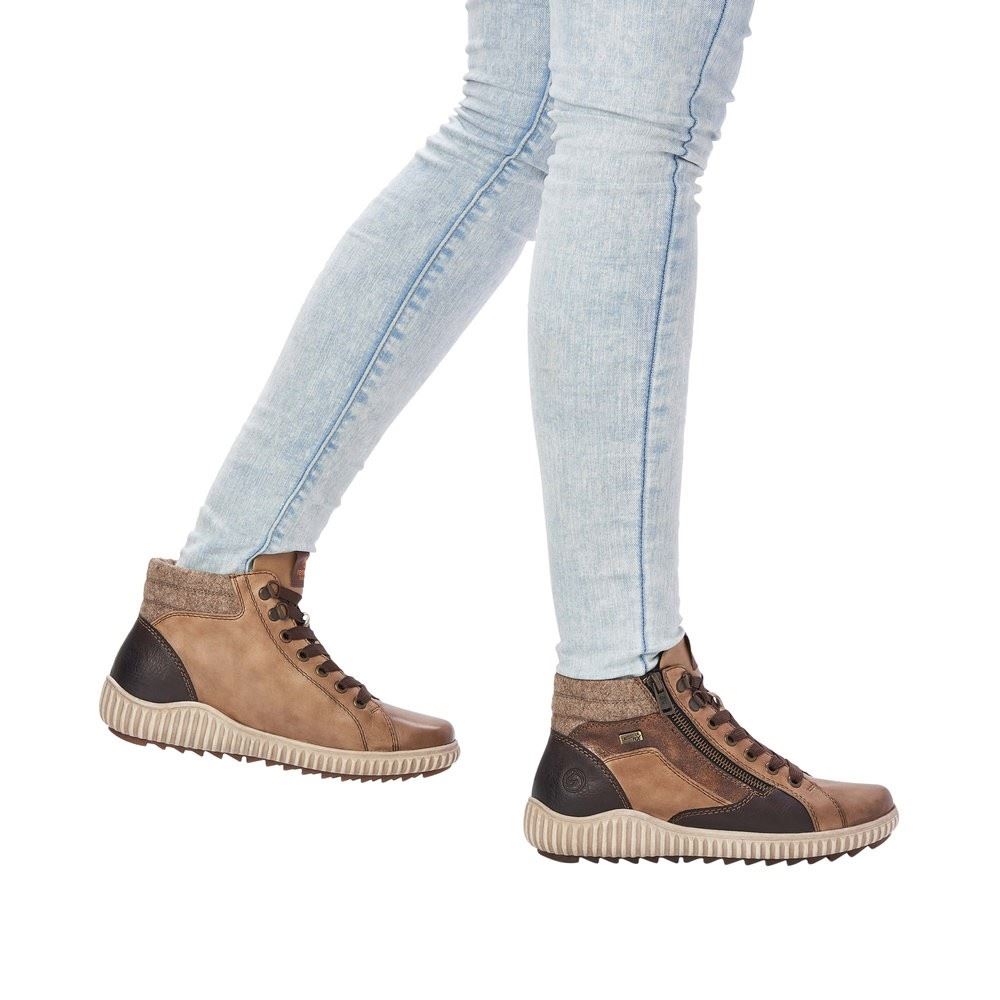 Remonte Damen Schnürschuh Sneaker High TEX- Membrane Leder braun S22 R8271-20 