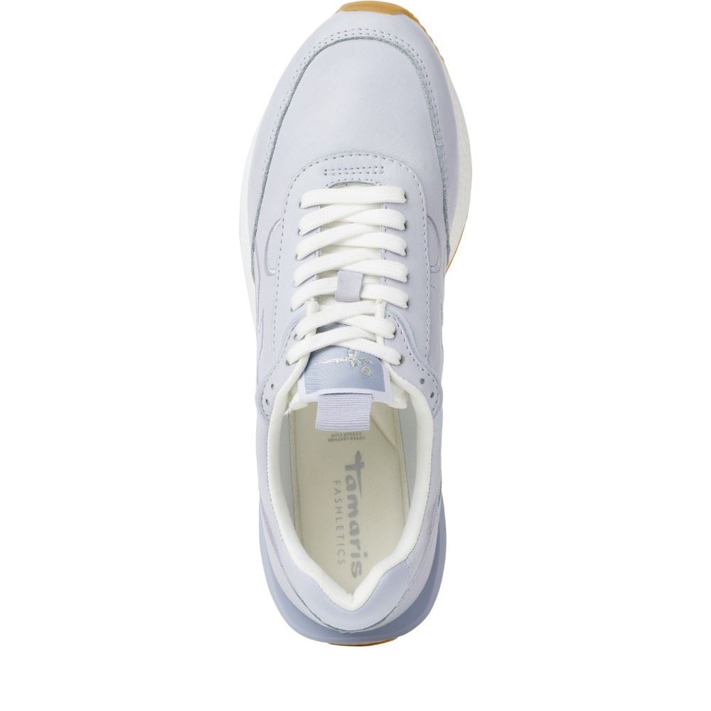 Tamaris FASHLETICS Sneaker Wechselfußbett weiß, blau S12  1-1-23747-28 