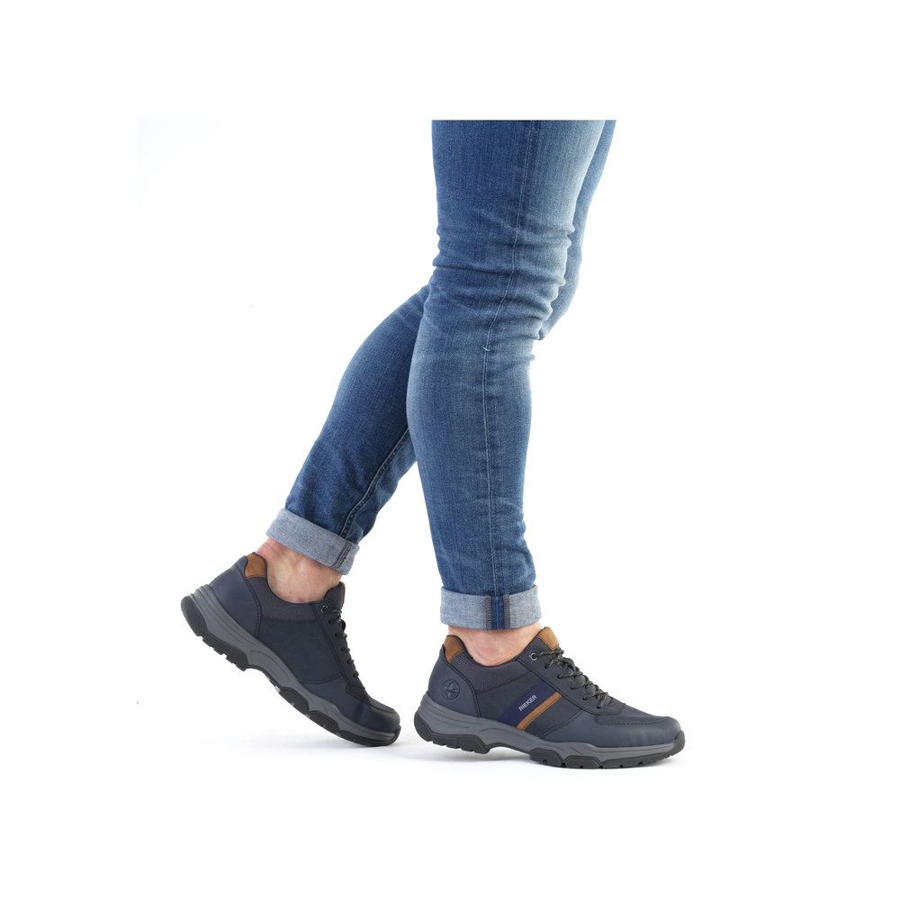 Rieker Herren Schnürschuhe blau-braun S23  11211-14 