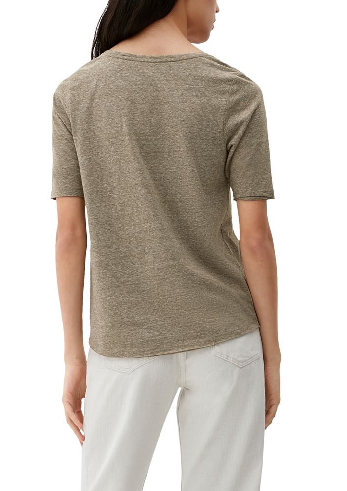 s.Oliver T-Shirt mit Rollsaum weiß, grün, schwarz, orange S13  2130253 