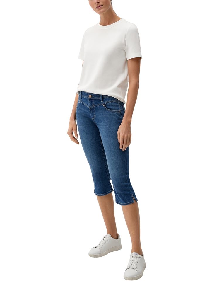 s.Oliver Slim: Capri Jeans mit Sattelbund blau S13  2132639 