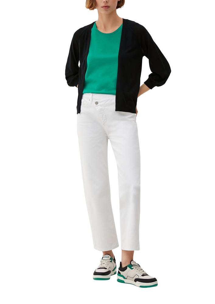 s.Oliver Strickjacke aus Viskose weiß, schwarz S13  2132698 