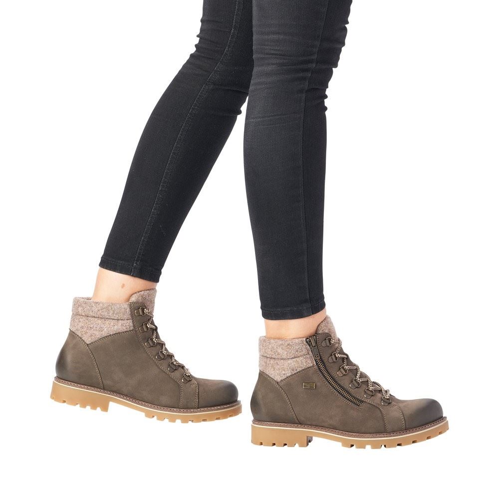 Remonte Damen Schnürboots Schnürstiefelette TEX- Membran robust braun S22 D7478-45 37 | smoke/wood | F