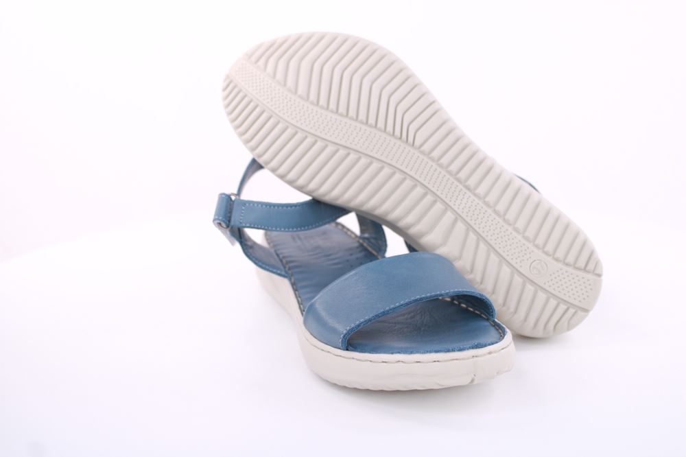 PETER ERIKSON Damen Sandale Leder Comfort- Fußbett blau, schwarz S13 231521 