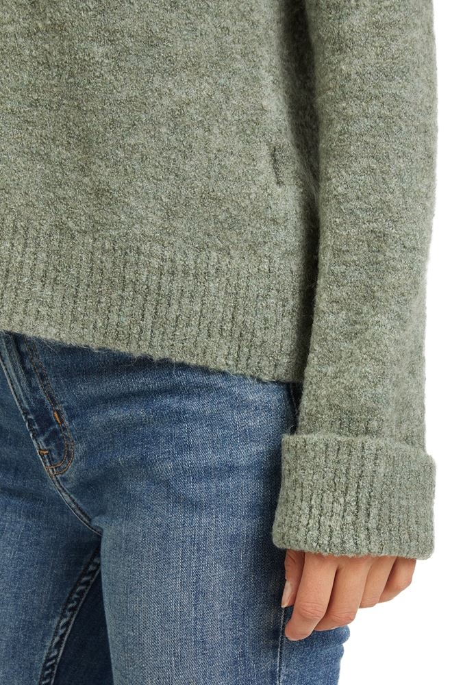 Betty Barclay Pullover großer Kragen beige grün rot S22 57621183 