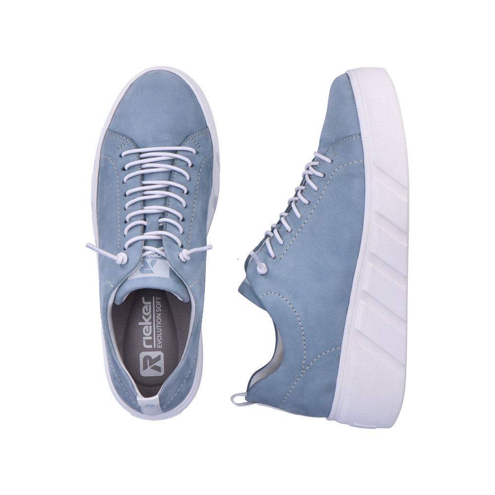 Rieker EVOLUTION Damen Sneaker Leder Plateausohle Wechselfußbett blau S13 W0500-12 