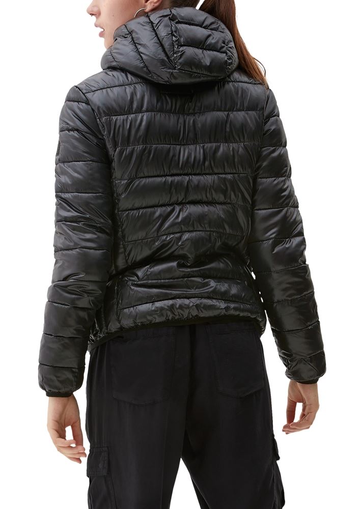 QS designed by Steppjacke Kapuze grün, grau, schwarz S22 2119390 S | 9999 GREY/BLACK | 