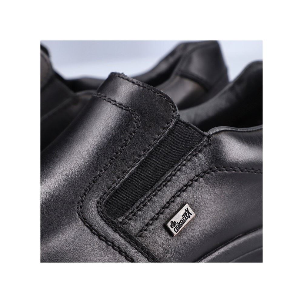 Rieker Antistress Herren Slipper Schlupfschuh klassisch Leder TEX- Membran extraweit schwarz S22 14850-00 43 | schwarz/nero | H