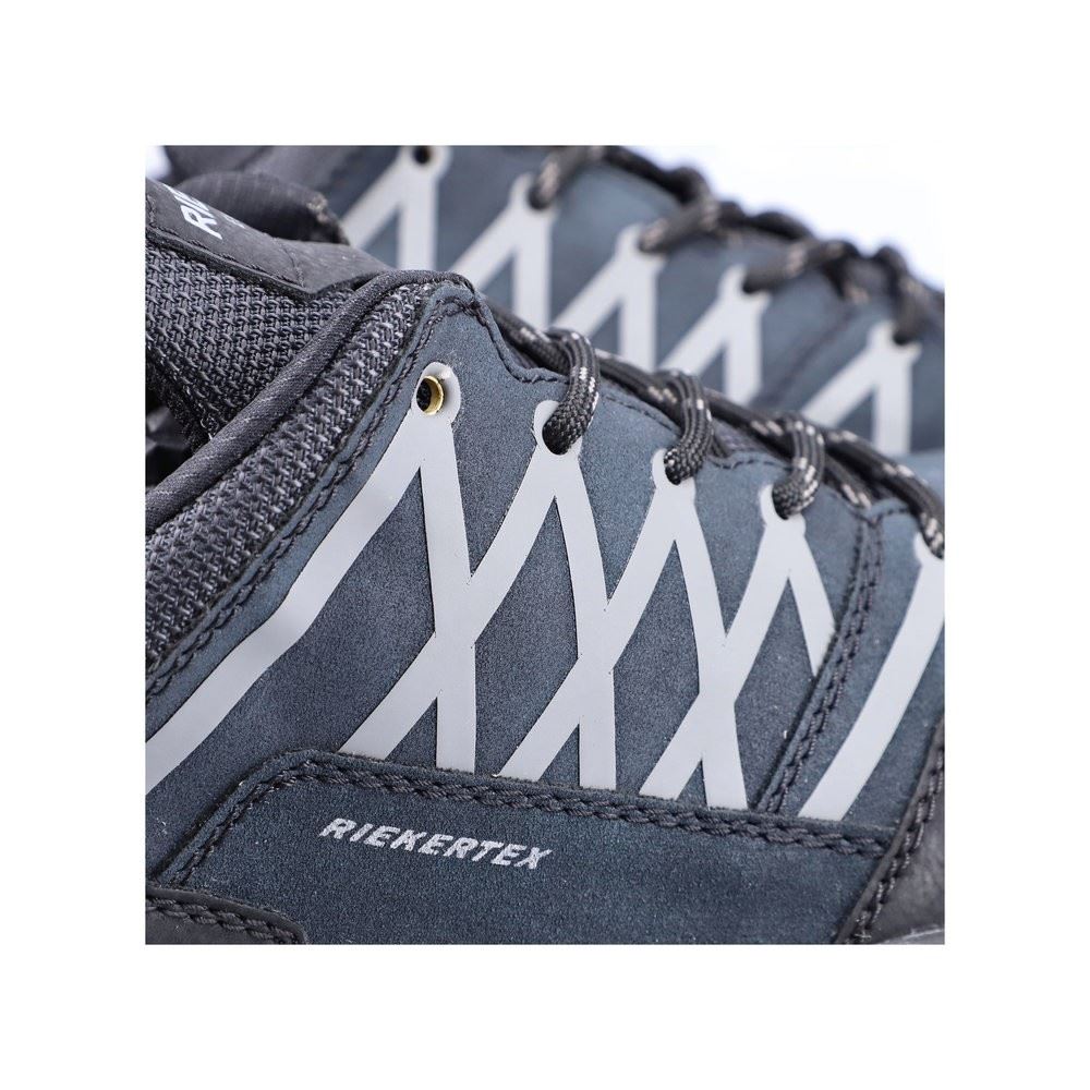 Rieker Antistress Herren Schnürhalbschuh Trekkingschuh TEX- Membran blau S22 16602-14 41 | schwarz/dust/pa | G
