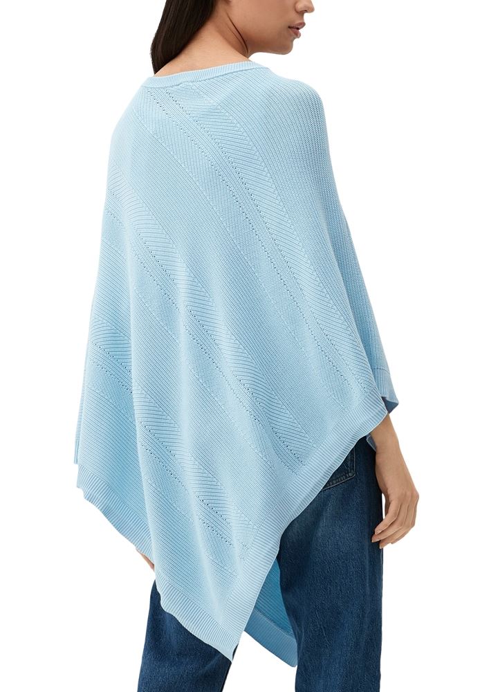s.Oliver Strickponcho aus Viskosemix weiß, blau, orange S13  2128002 