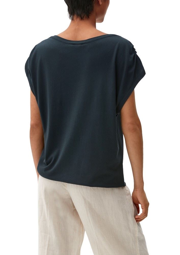 s.Oliver T - Shirt mit Faltendetail U - Boot - Ausschnitt Raffung uni S12 2115756 