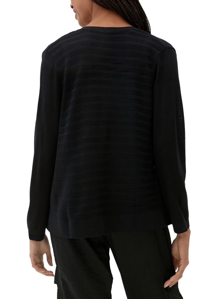 Qs designed by leichter Cardigan mit Strickmuster orange, lila, schwarz  S13  2125101 S | 4988 LILAC/PINK | 