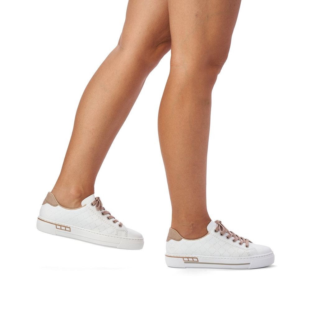 Rieker Antistress Damen Sneaker Schnürschuh Plateau- Sohle weiß S13 L88W2-80 