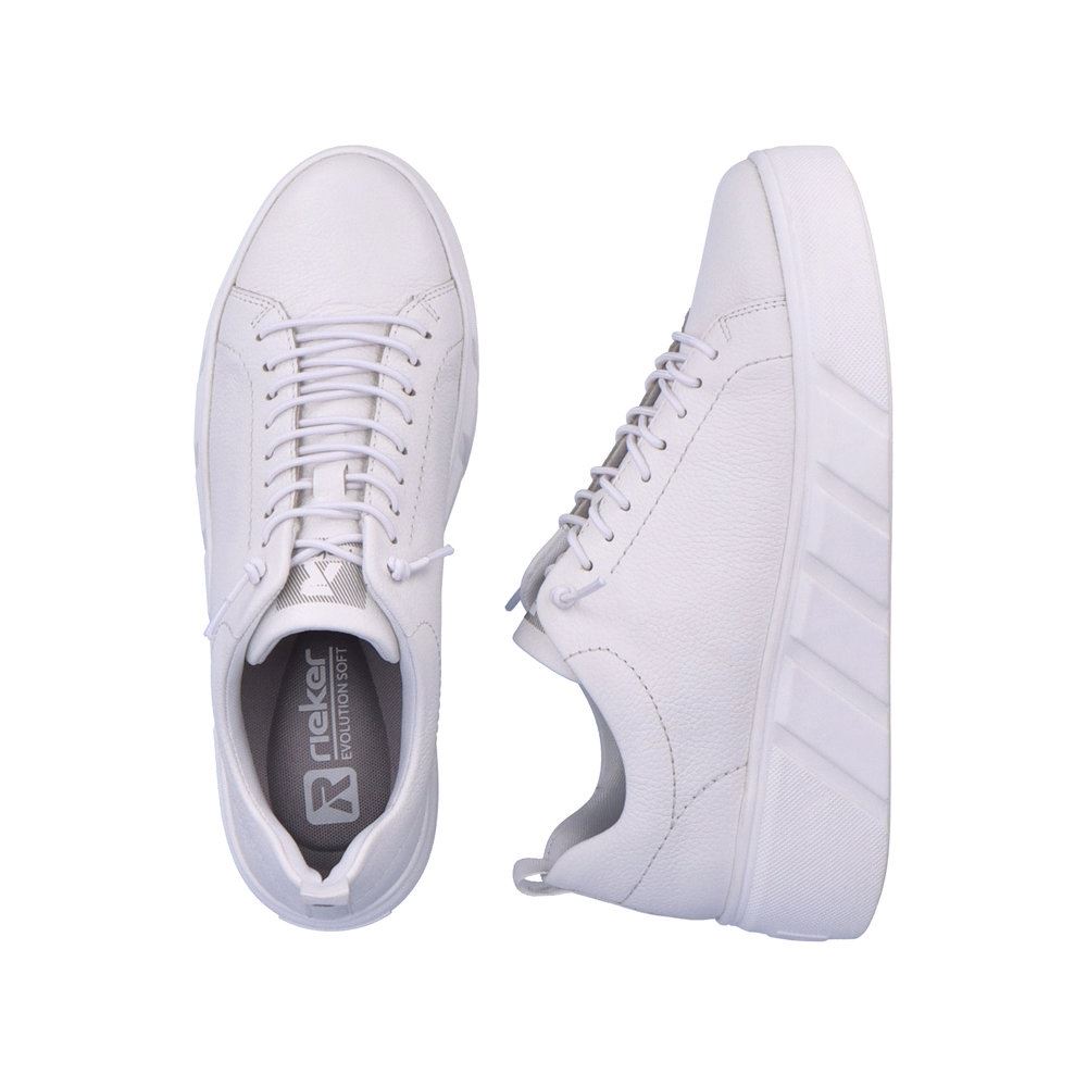 Rieker EVOLUTION Damen Sneaker Leder Plateau- Sohle Wechselfußbett weiß S13 W0500-80 