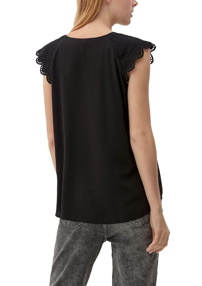 QS designed by Bluse mit Broderie Anglaise S13 2132615 