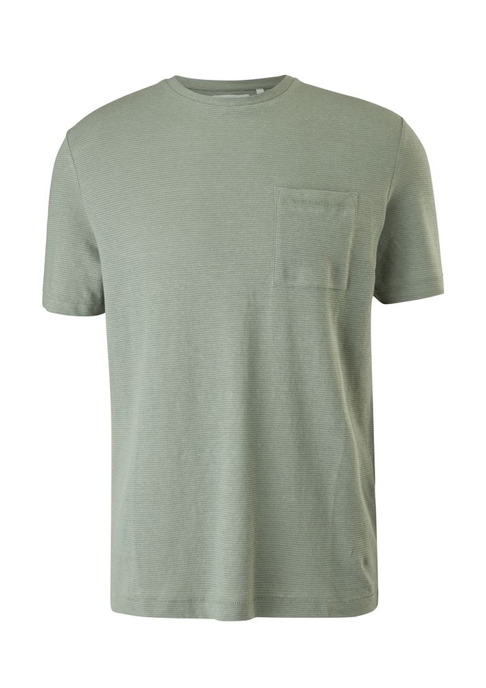 s.Oliver T -Shirt in Melange - Optik Leinenmix 2113397 