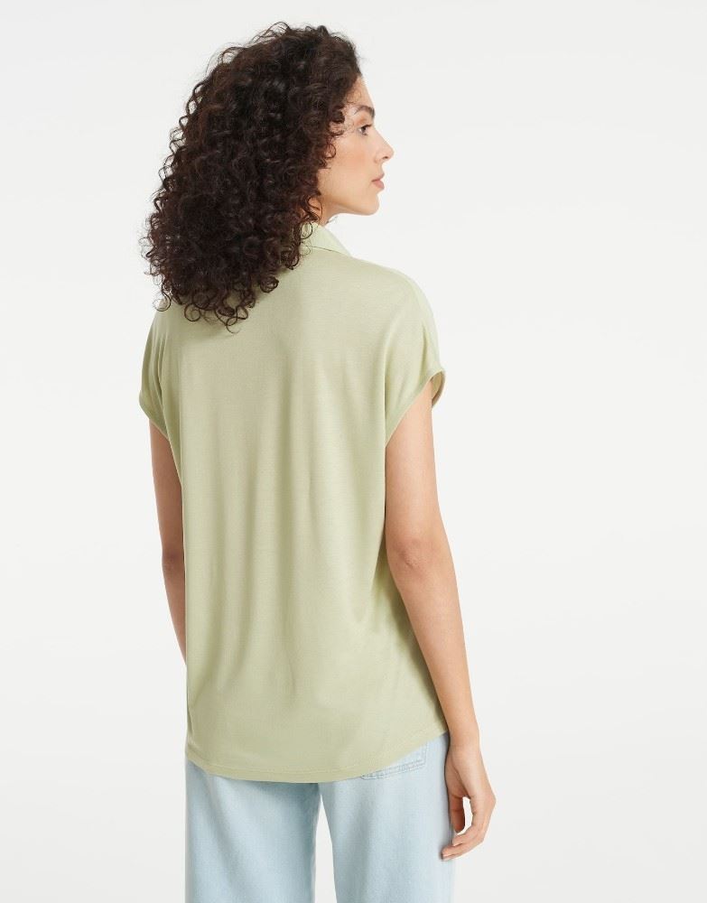 OPUS Shirt Sylvaino Blusenkragen beige grün S12  1003899206100 