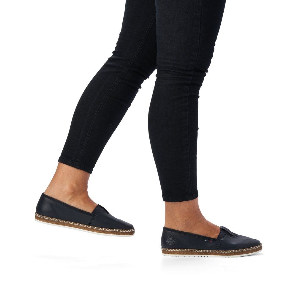 Rieker Antistress Damen Ballerina Slipper Leder blau S13 M2261-14 
