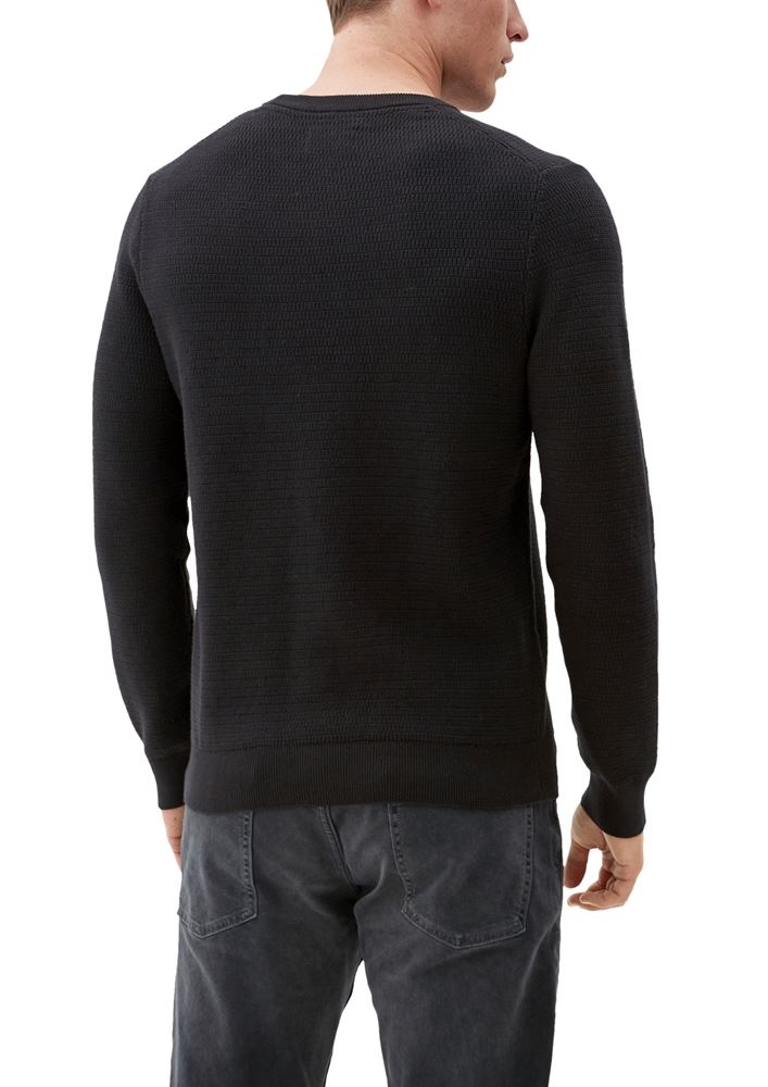 s.Oliver Herren Pullover Baumwollstrick Rundhals- Ausschnitt weiß,blau,schwarz S22  2118085 XXL | 0240 WHITE | 