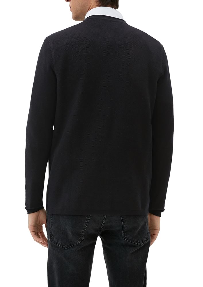 s.Oliver Strickpullover mit Rollsäumen S22 2124551 S | 9999 GREY/BLACK | 