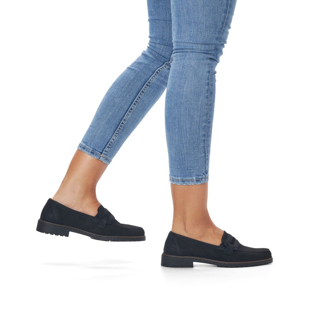 Rieker Antistress Damen Slipper Loafer klassisch schwarz S13 51864-00 