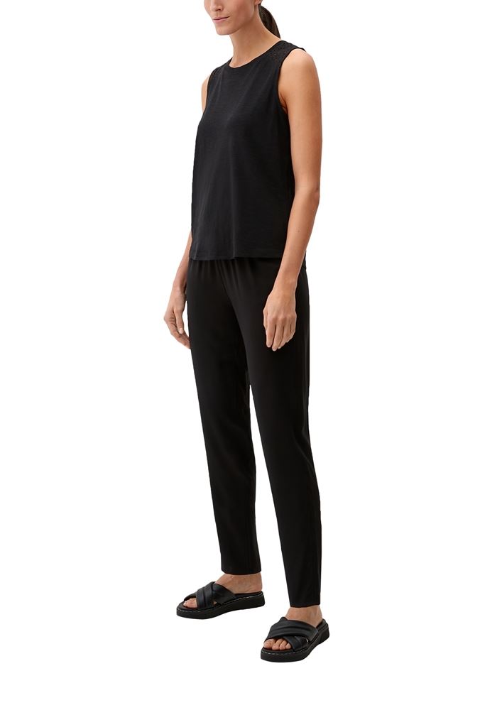 s.Oliver Top mit Lochstickerei weiß, orange, grün, schwarz S13  2129260 