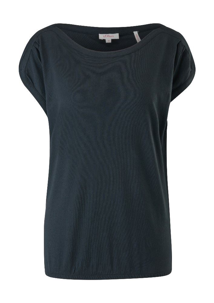 s.Oliver T - Shirt mit Faltendetail U - Boot - Ausschnitt Raffung uni S12 2115756 