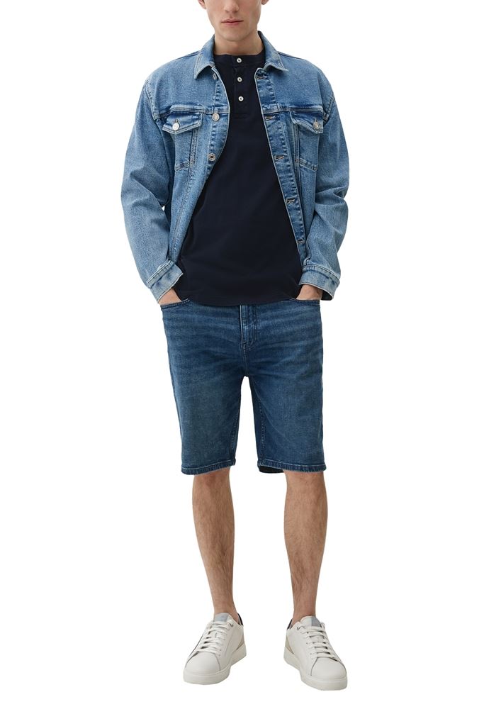 s.Oliver Herren T-Shirt mit Henley-Ausschnitt blau, rosa, weiß S13   2133166 