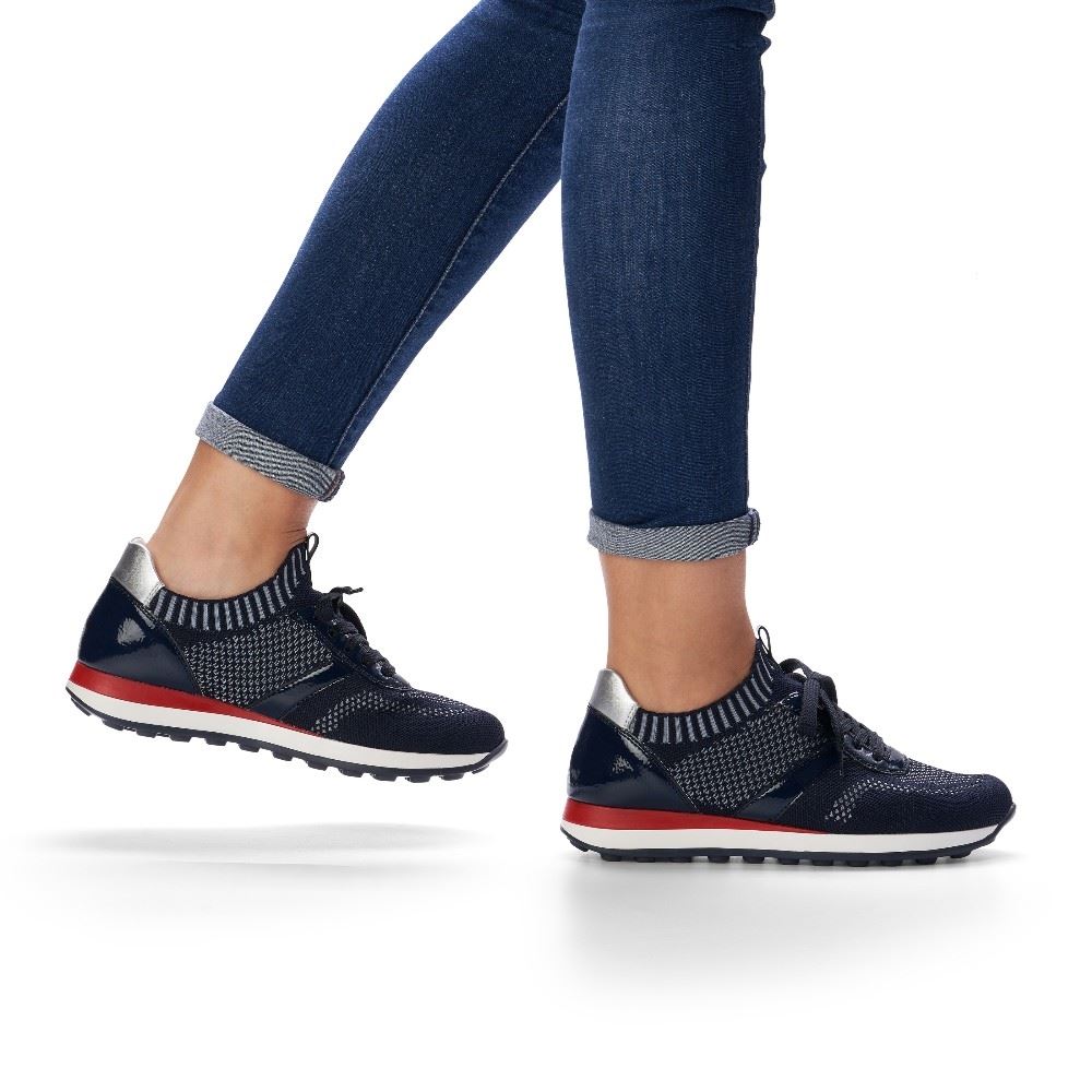 Remonte Sneaker Schnürer Halbschuh softfoam blau D1813-14 