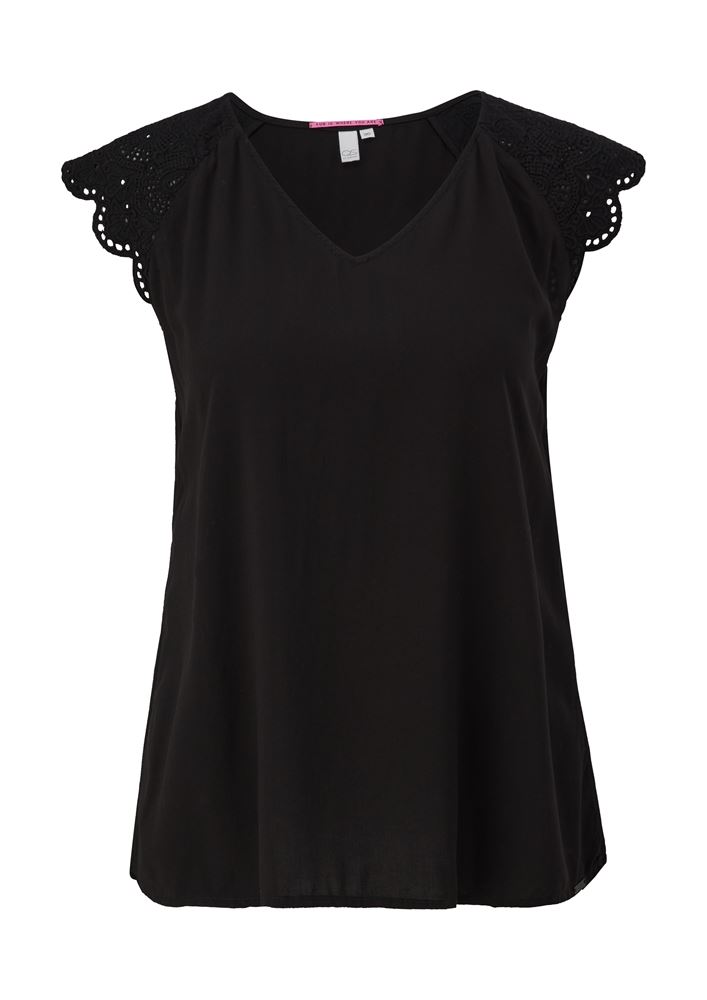 QS designed by Bluse mit Broderie Anglaise S13 2132615 