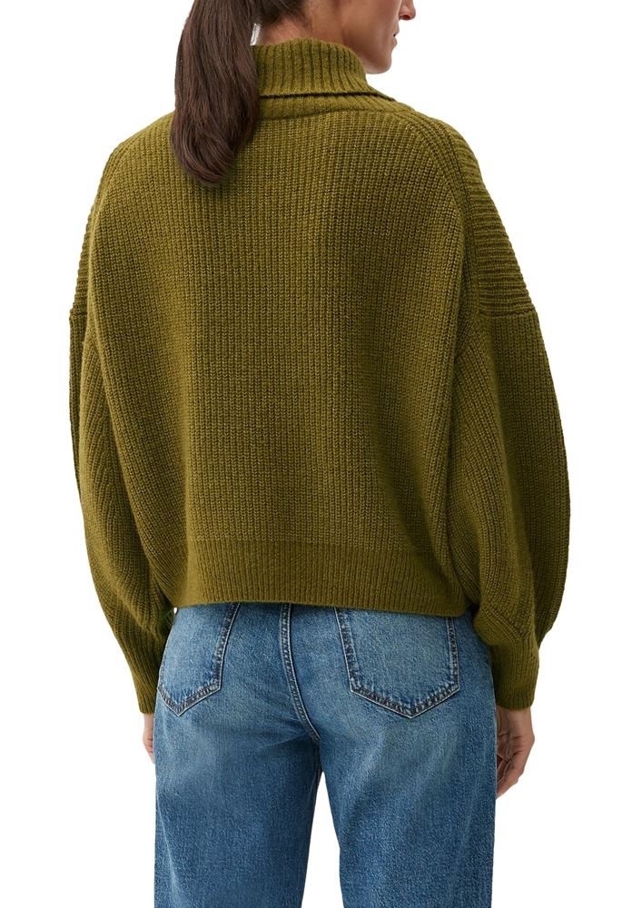 s.Oliver Pullover Rippstruktur Rollkragen weiß,orange, grün, schwarz S22 2120703 