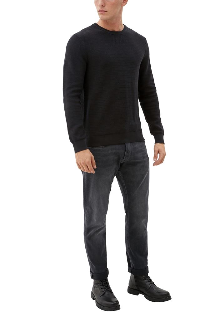 s.Oliver Herren Pullover Baumwollstrick Rundhals- Ausschnitt weiß,blau,schwarz S22  2118085 XXL | 0240 WHITE | 