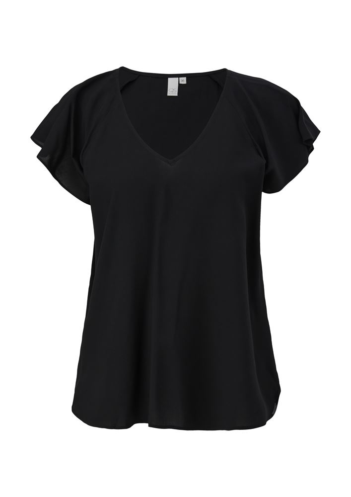 QS designed by Viskosebluse mit V-Ausschnitt S13 2132616 