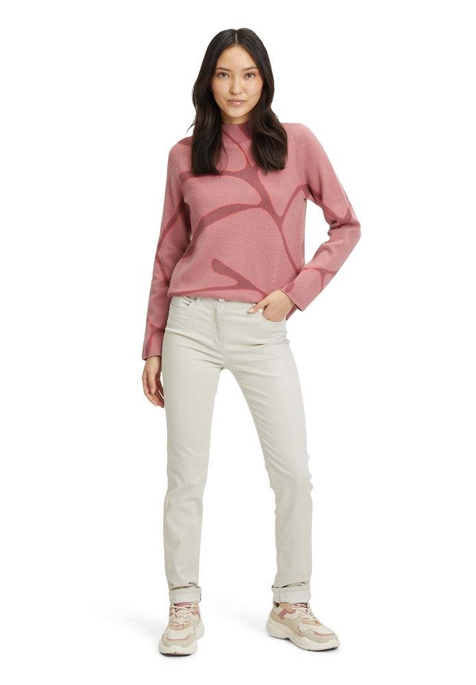 Betty Barclay Strickpullover Stehkragen grafisches Muster grün,rot S22 57981026 