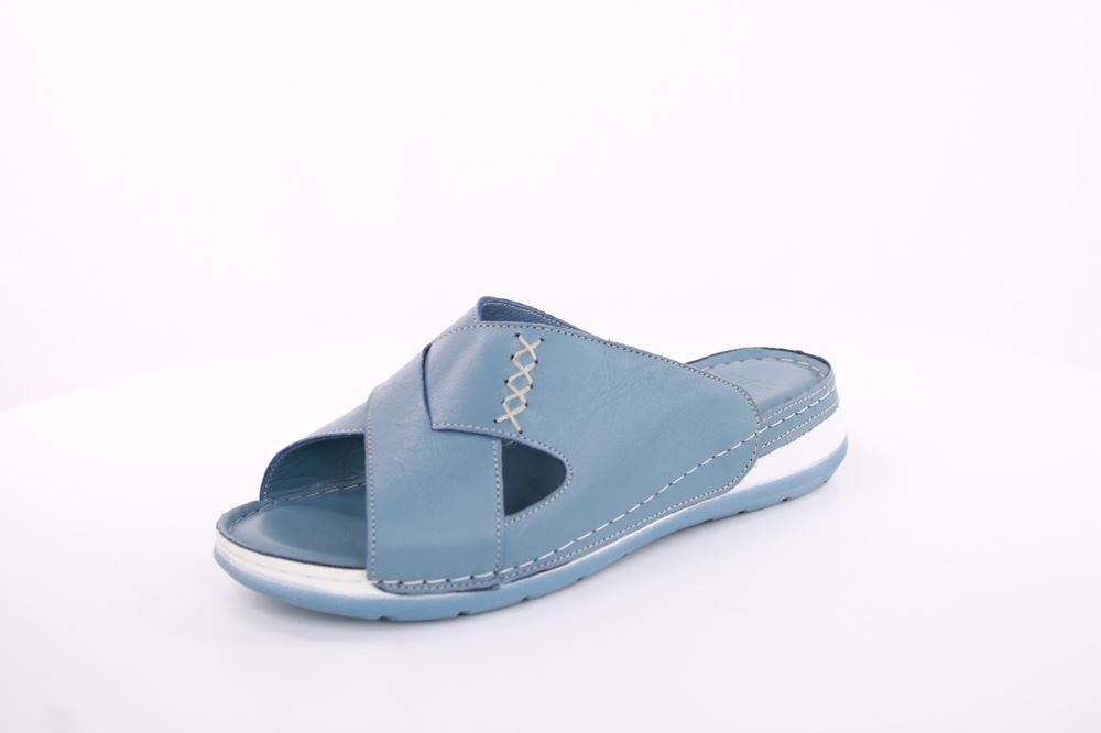 PETER ERIKSON Pantolette Leder Comfort- Fußbett blau, rot S13 221535 