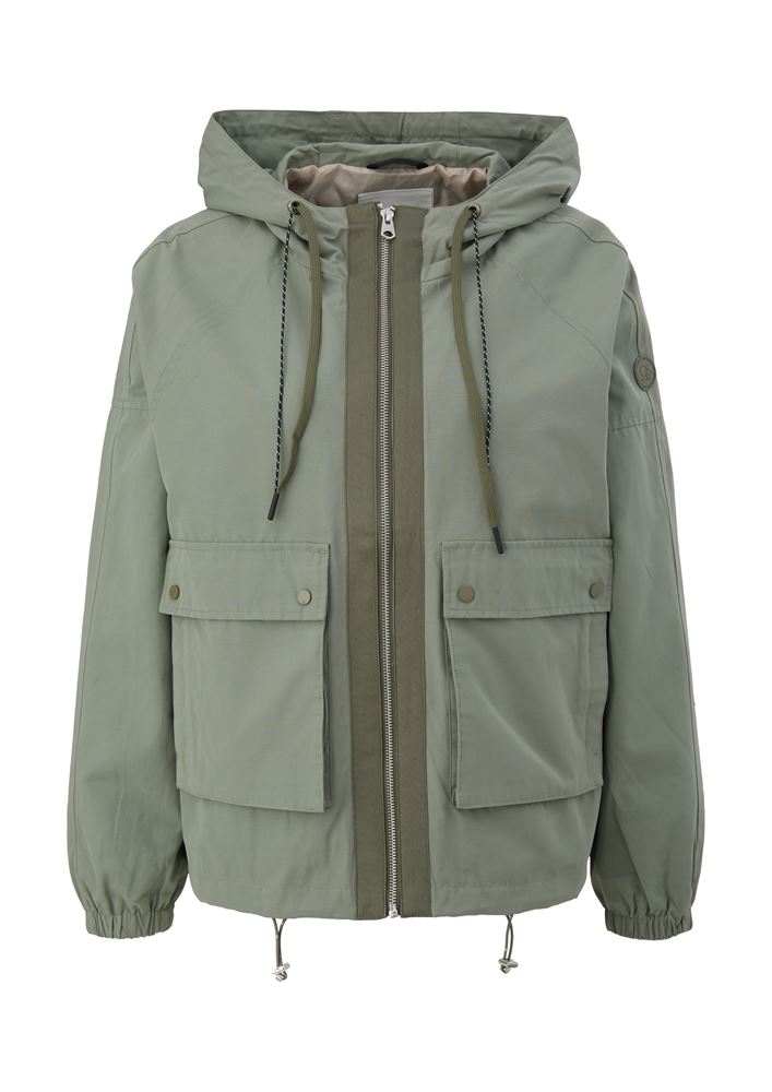 QS designed by Outdoor-Jacke mit Kapuze orange, grün S13 2123942 