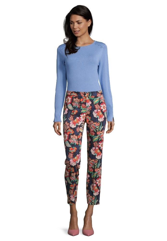 Betty Barclay Hose Regular Fit Floral S10  60511295 44 | 8847 Dark Blue- | 