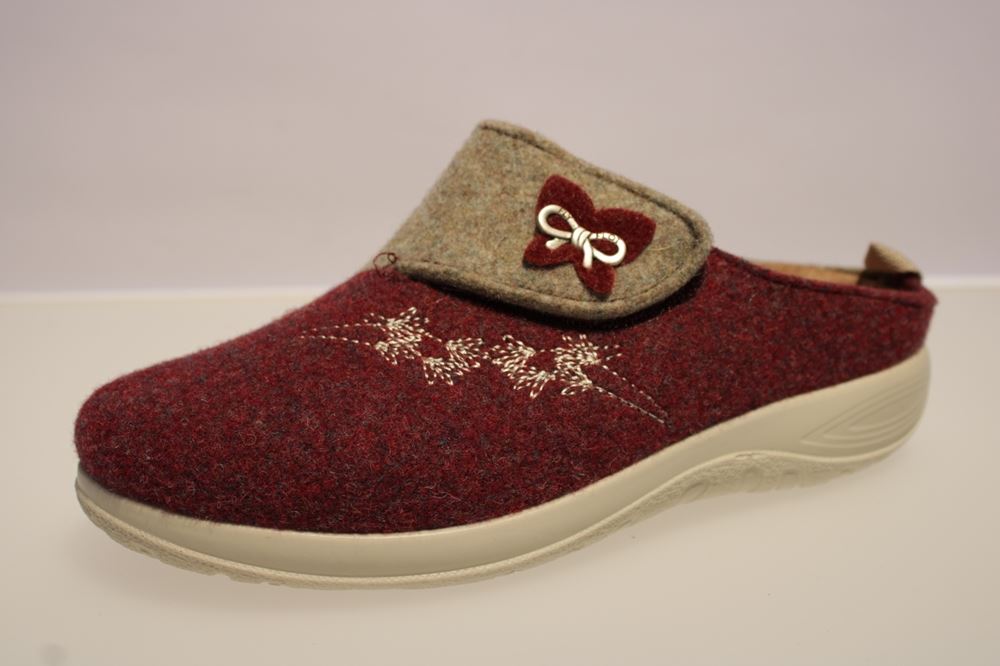 Fly Flot Hausschuhe Hauspantolette rot/grau 863812 