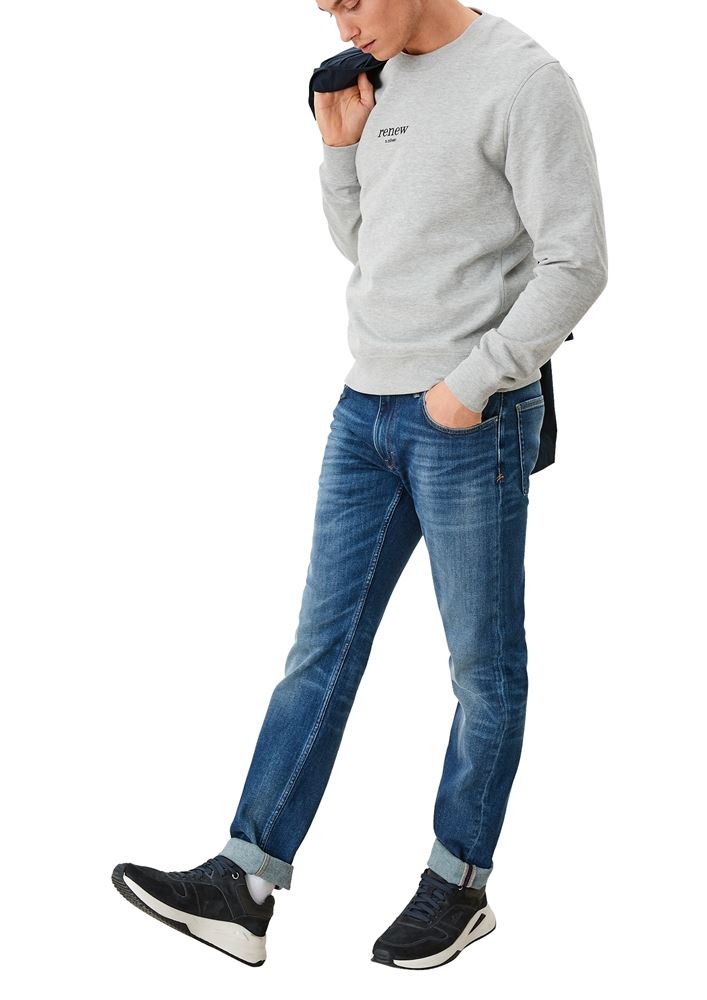 s.Oliver Sweatshirt mit Schriftprint grau 2109641 XXL | 9400 light mela | 