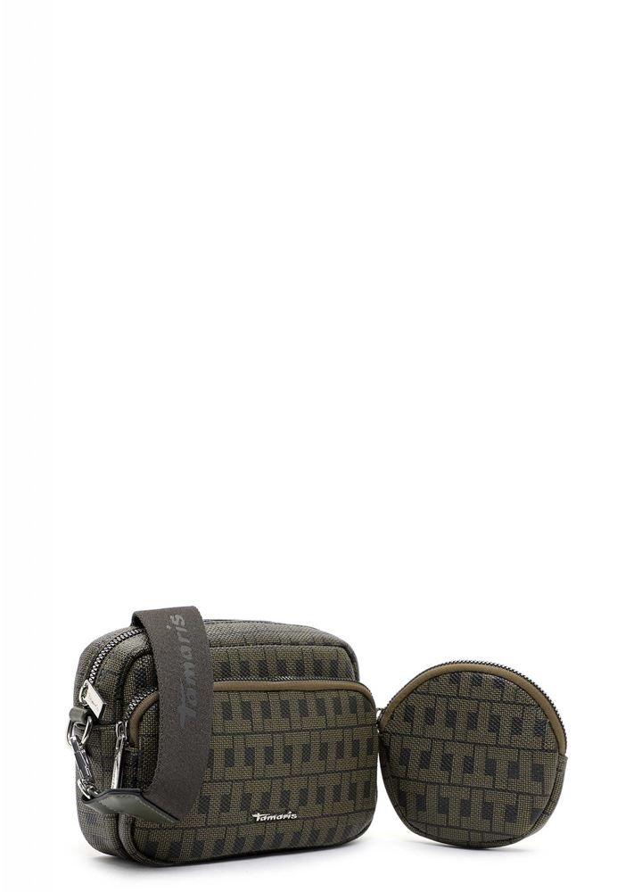 Tamaris Umhängetasche Jody Allover- Logo-Print grün S22 31981,932 